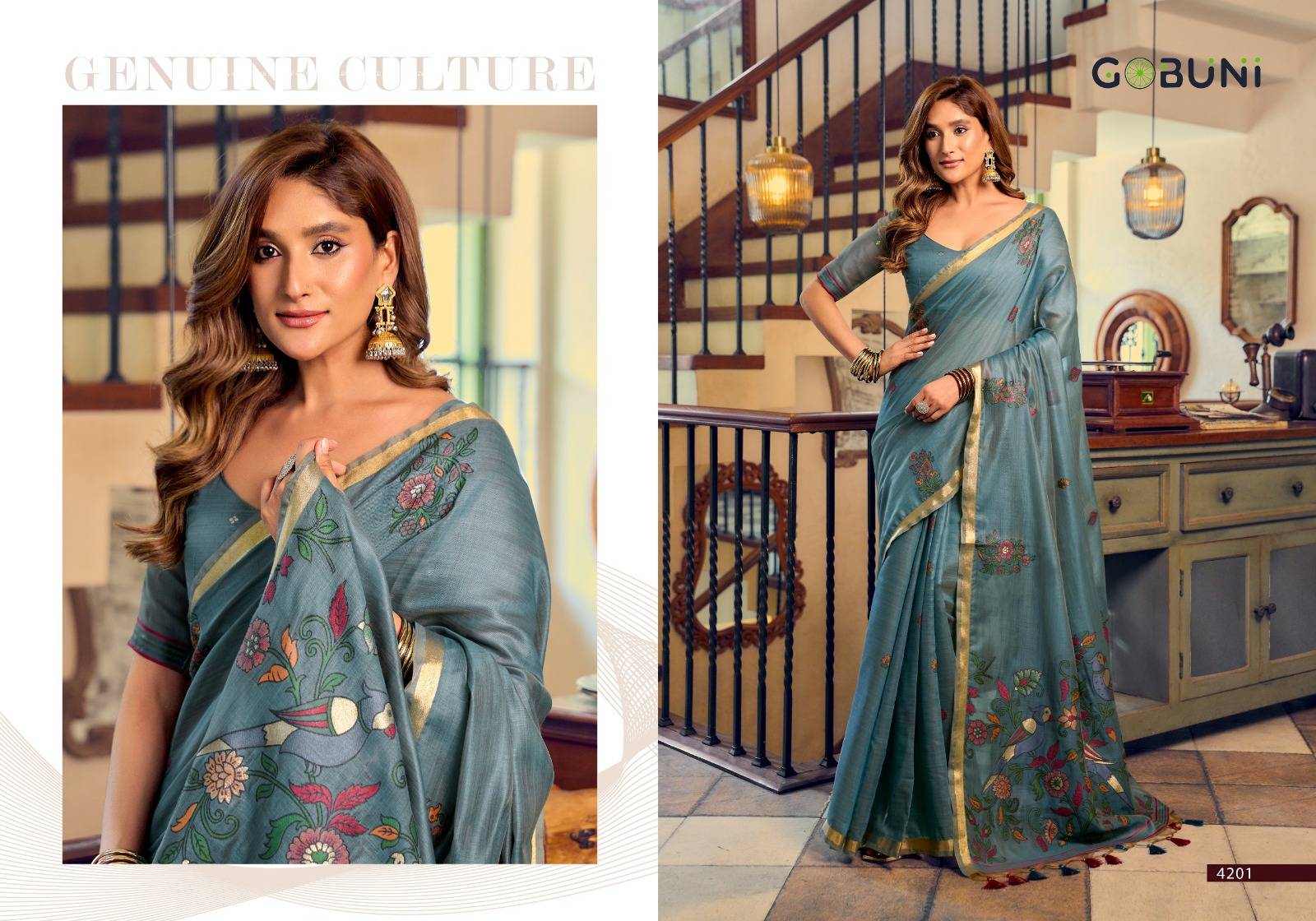 SHREYA BY GOBUNI 4201 To 4206 Series Indian Traditional Wear Collection Beautiful Stylish Fancy Colorful Occasional Wear Kolkata Cotton Sarees At Wholesale Price